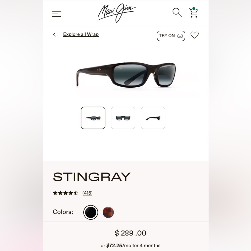 Maui Jim Stingray Black Sunglasses